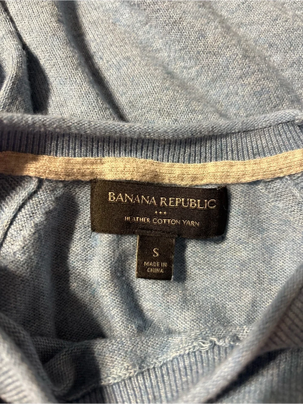 Banana Republic Men's Heather Sky Blue Crewneck Sweater